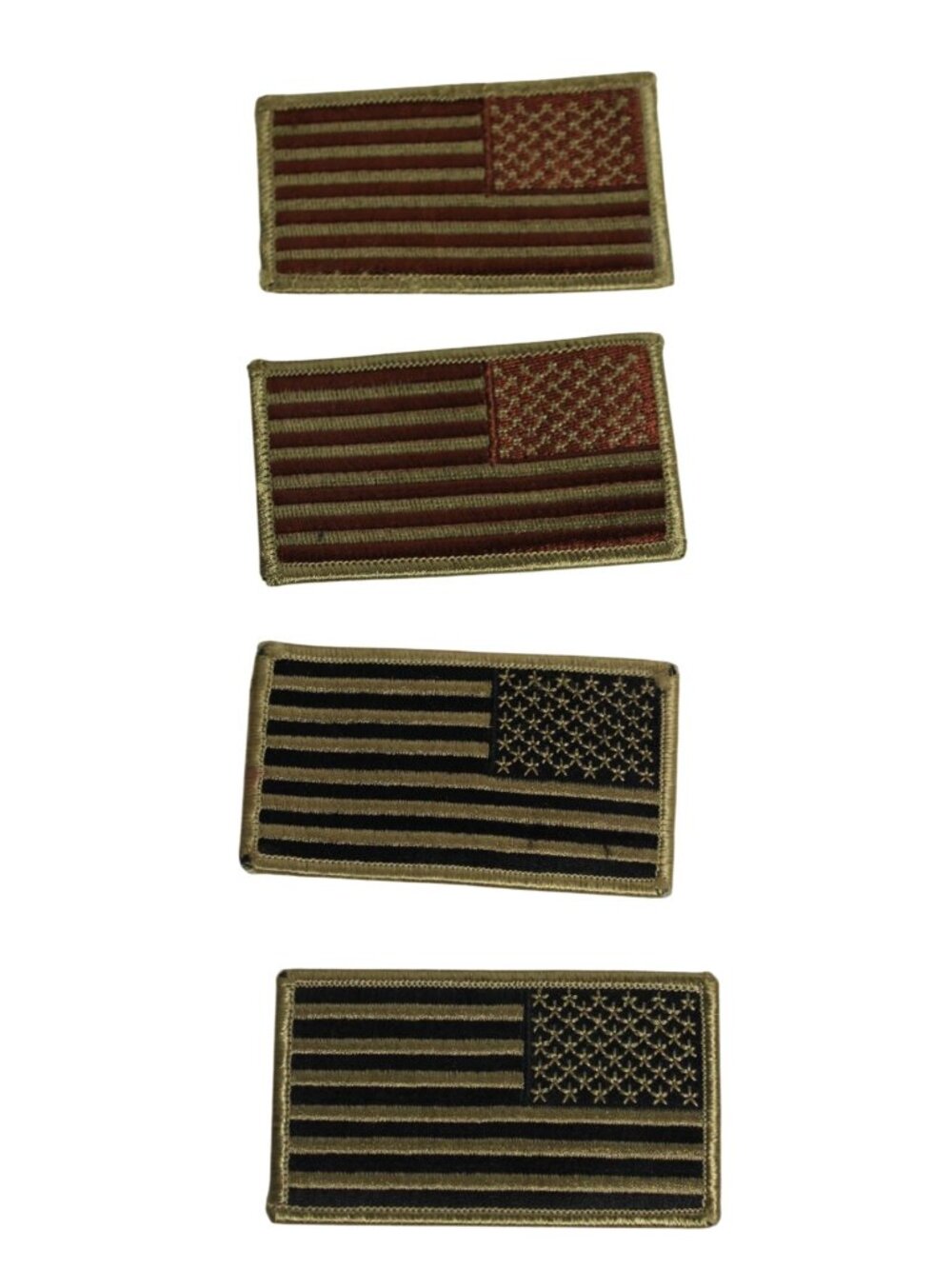 Vansguard Uniform Flag Patch Hook Fastened Green, Brown, Black - Pack of 4